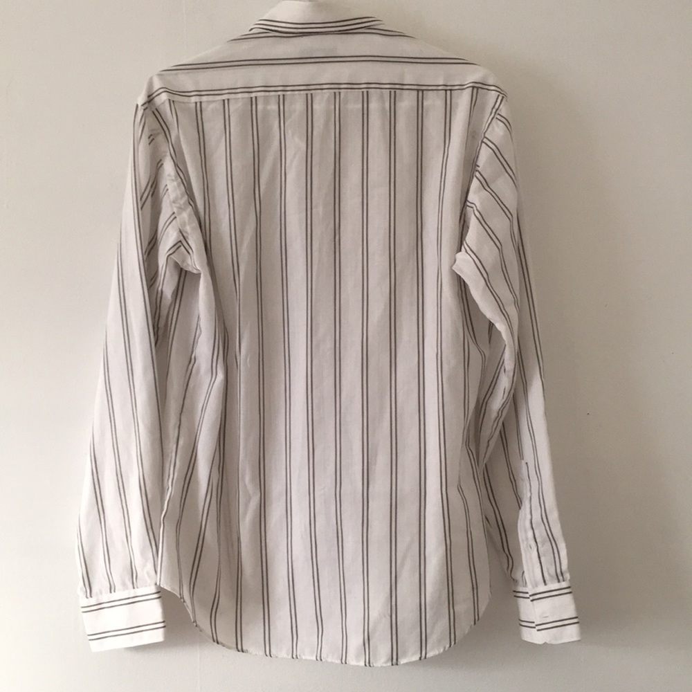 Single Needle Tailoring Striped Button Down Shirt - image 2